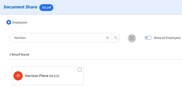 Share document employee search