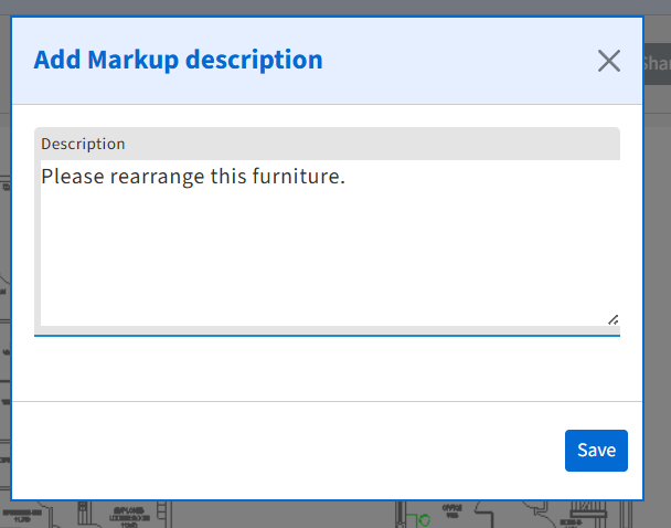 Markup description modal.